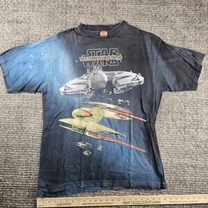 VTG Star Wars Shirt Mens Large Episode 1 Trade Federation Droid Fighters Tie Dye
